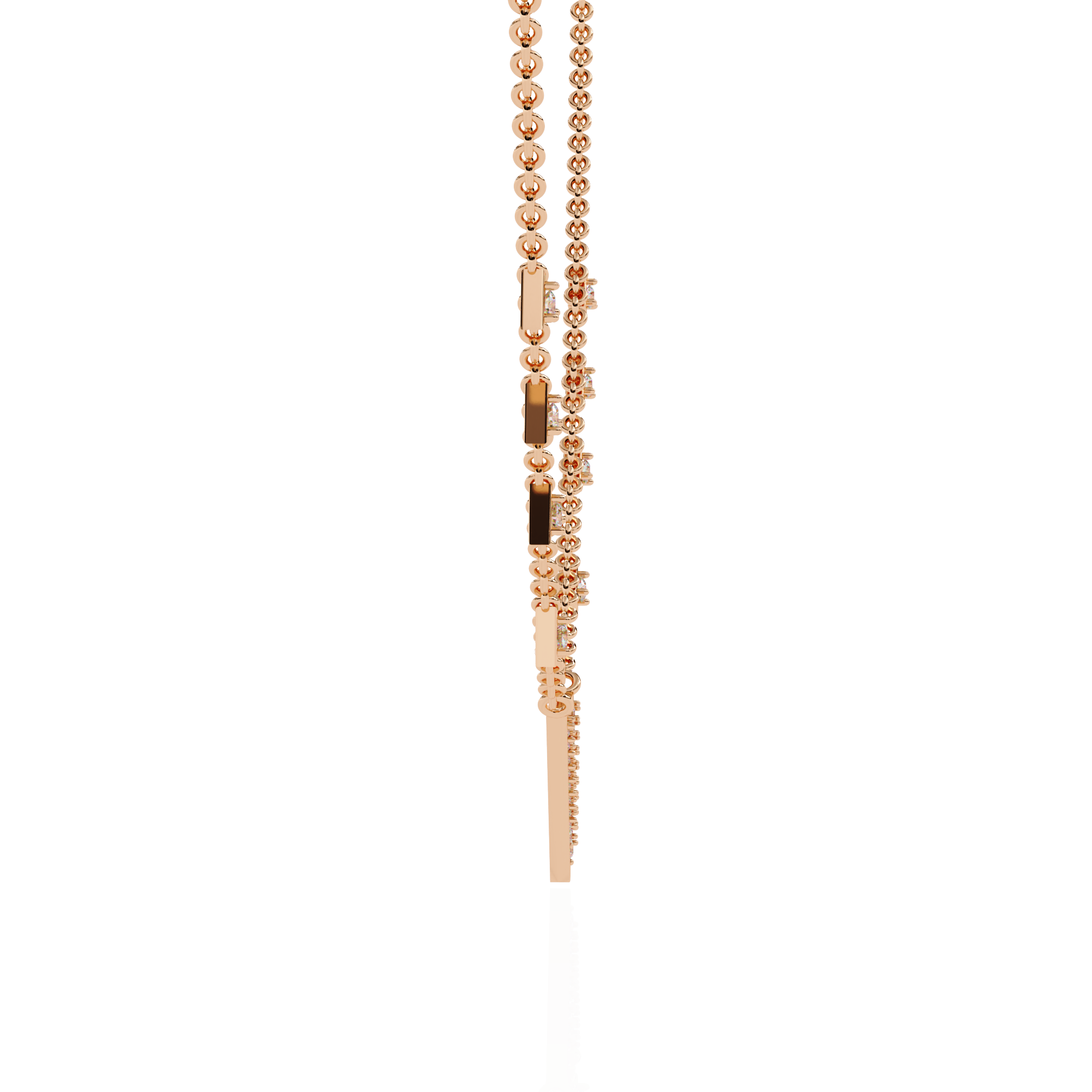 Solitairekart 0.34ct Inverted Natural Diamond Triangle Necklace-HI Color, VS-SI Clarity